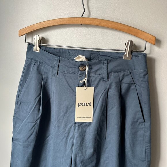 Pact Boulevard Brushed Twill Wide Leg Trouser Blue Women's Small NWT - Picture 6 of 10